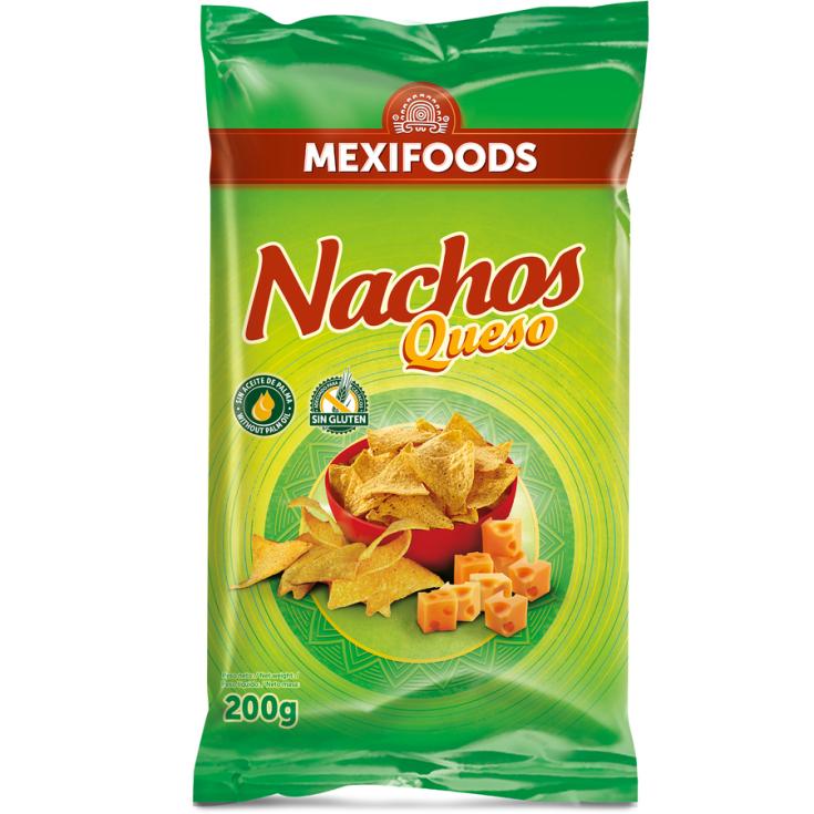 NACHOS SABOR QUESO, 200G MEXIFOODS