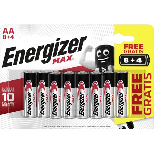 PILA AA MAX ALCALINA LR6 BL 8+4 ENERGIZER