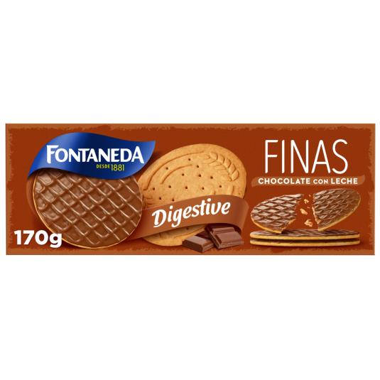 GALLETAS DIGEST.FINAS CHOCO LECHE, 170GR CUETARA