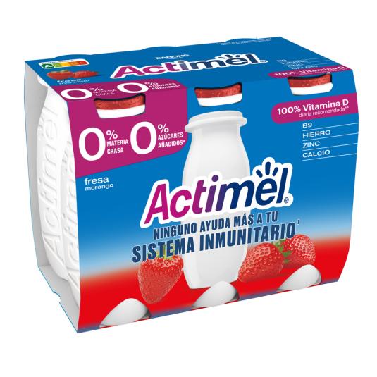 YOGUR ACTIMEL 0% FRESA, 6X100ML ACTIMEL