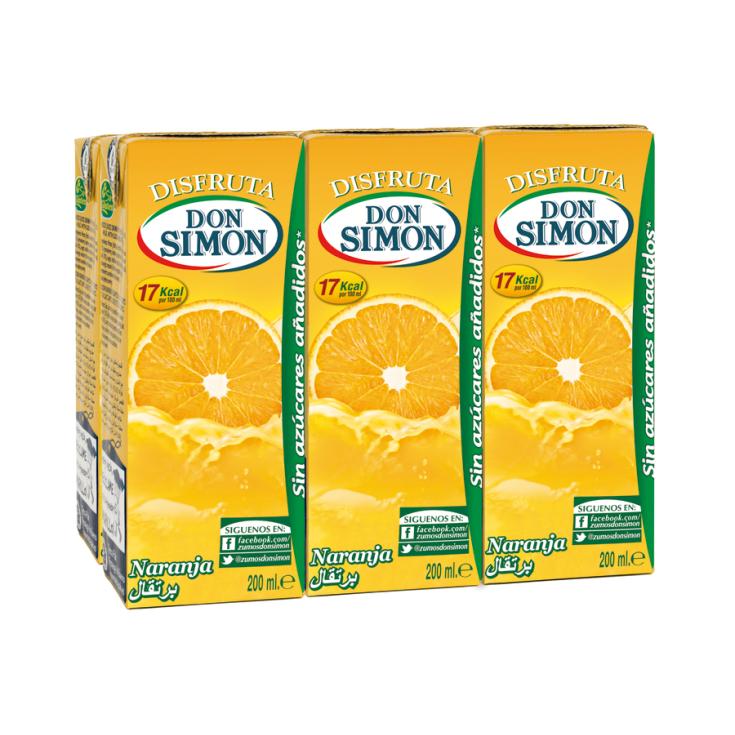 NECTAR DE NARANJA SIN AZUCAR, 6X200ML DON SIMON