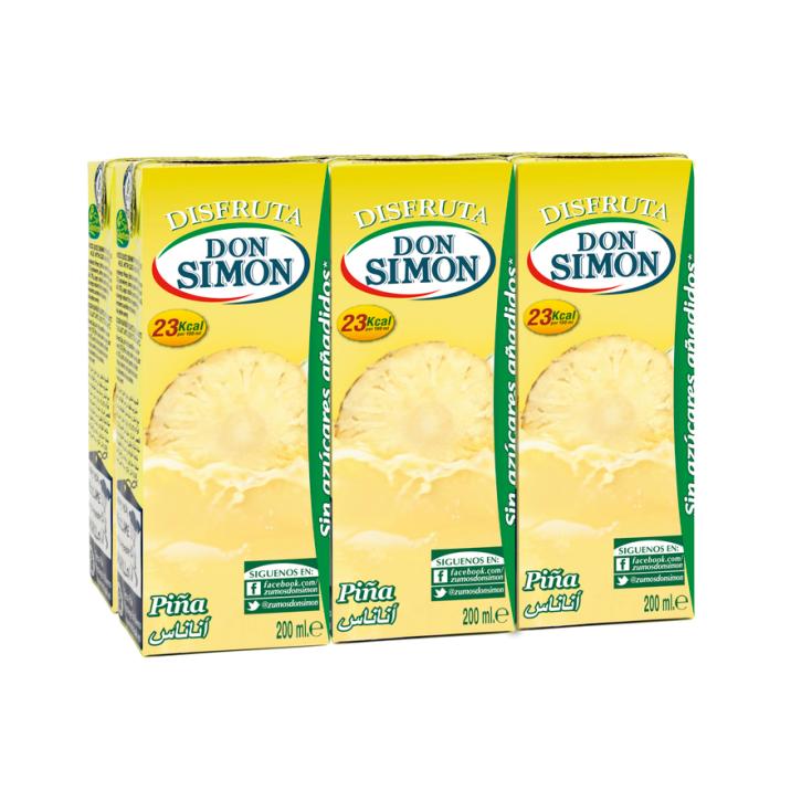 NECTAR DE PIÑA SIN AZUCAR, 6X200ML DON SIMON