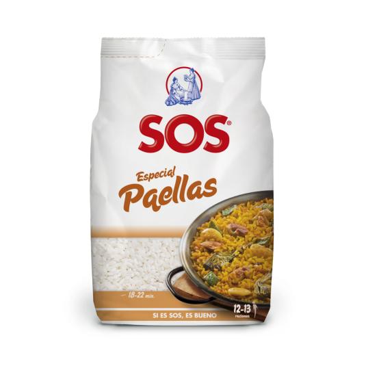 ARROZ ESPECIAL PAELLA, 1KG SOS