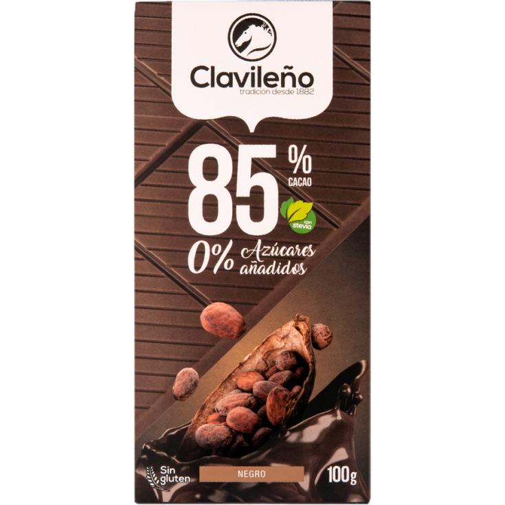 CHOCOLATE NEGRO 85% SIN AZUCAR, 100GR CLAVILEÑO