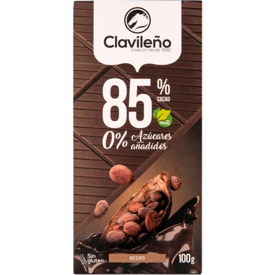 CHOCOLATE NEGRO 85% SIN AZUCAR, 100GR CLAVILEÑO