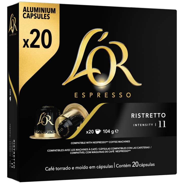CAPSULAS DE CAFE RISTRETTO, 20UNID L OR