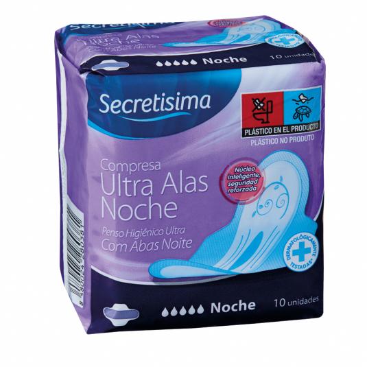 COMPRESA CON ALAS ULTRA NOCHE, 10 UD SECRETISIMA