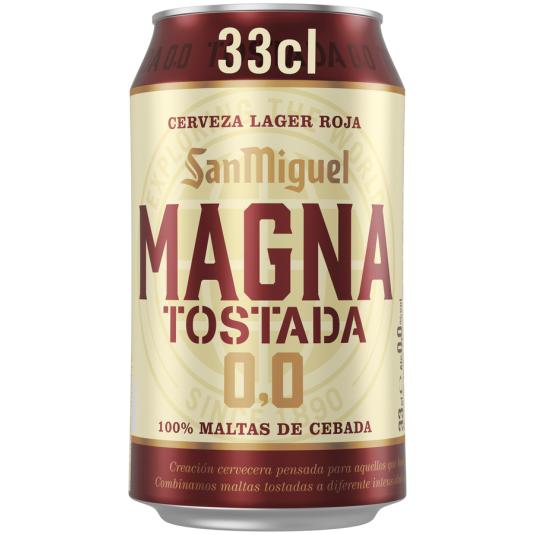 CERVEZA 0,0 MAGNA ROJA, 330ML SAN MIGUEL