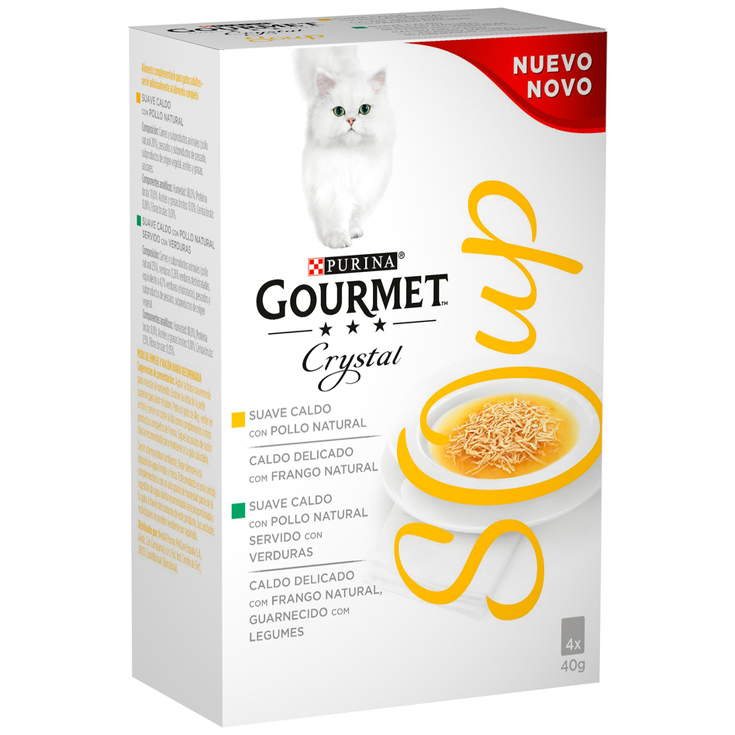 COMIDA HUMEDA PARA GATOS CON CALDO/POLLO 4*40GR GOURMET