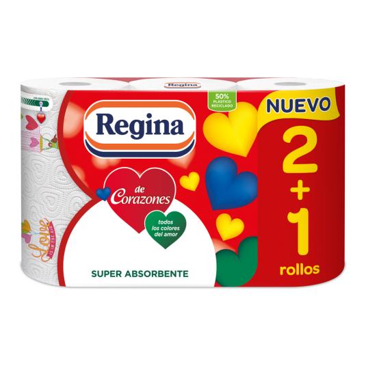 PAPEL DE COCINA DECORADO, 3 CAPAS 2+1 ROLLO REGINA