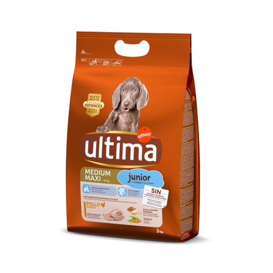 PIENSO PERRO CACHORROS MED/MAX POLLO,3KG ULTIMA