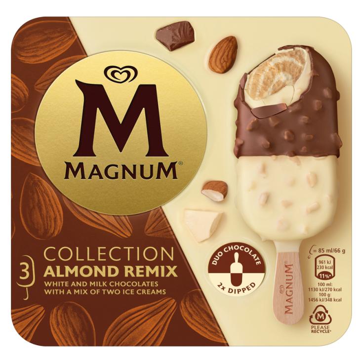 HELADO DE ALMENDRAS REMIX, 3X85ML MAGNUM