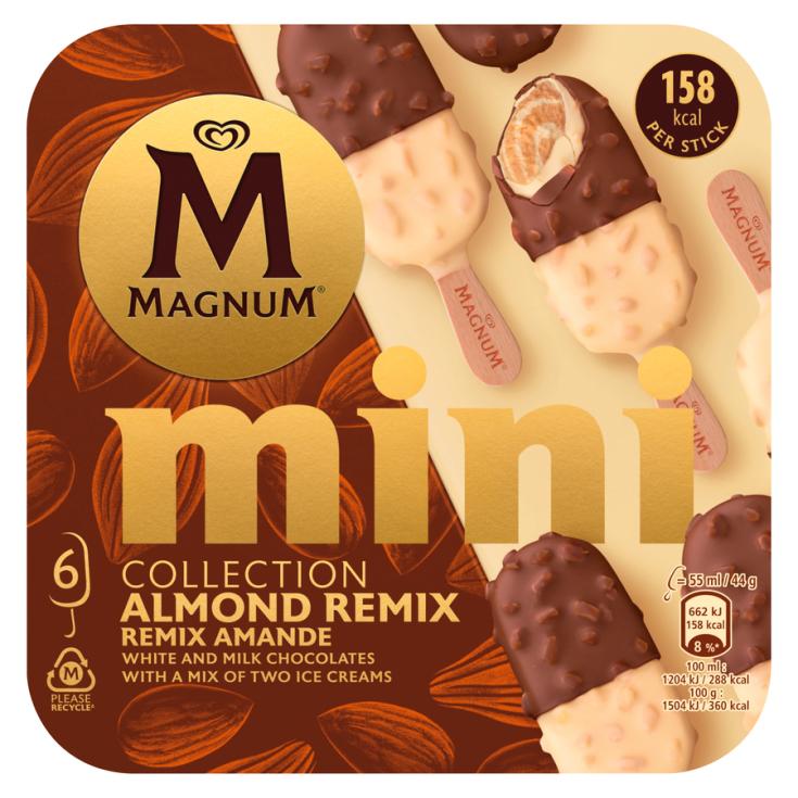 HELADO MINI ALMENDRAS REMIX, 6X55ML MAGNUM
