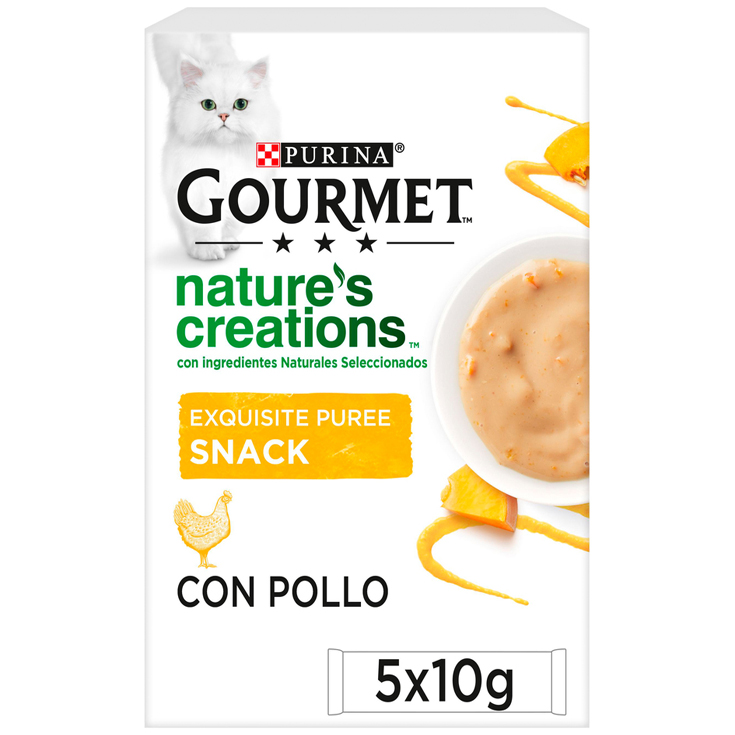 SNACK GATO ADULTO EXQUISITE PUREE POLLO 5*10G GOURMET