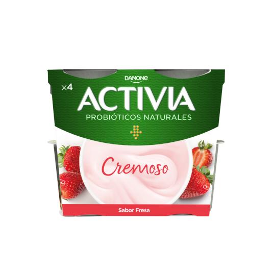 ACTIVIA CREMOSO FRESA, 115G X4 DANONE