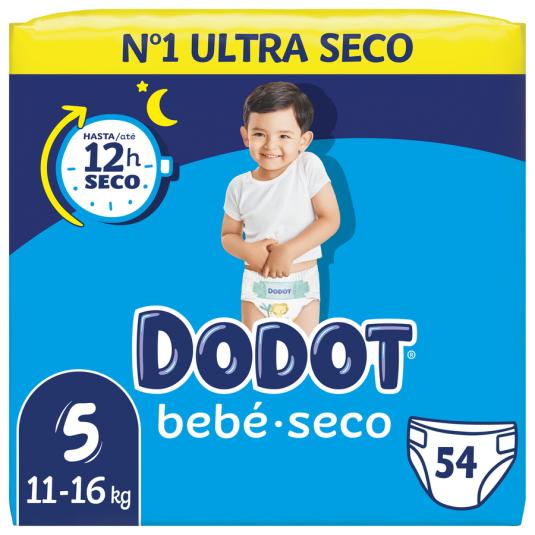 PAÑAL BEBE SECO TALLA 5, (11-16KG ) 54UD DODOT