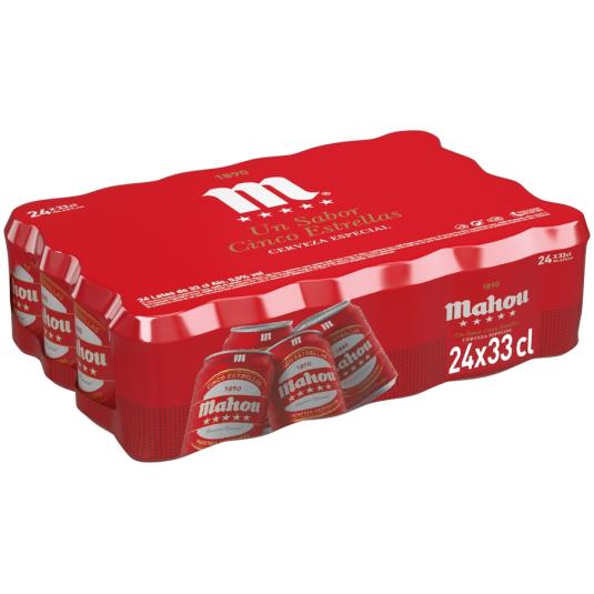 CERVEZA 5 ESTRELLAS, 24X330ML MAHOU