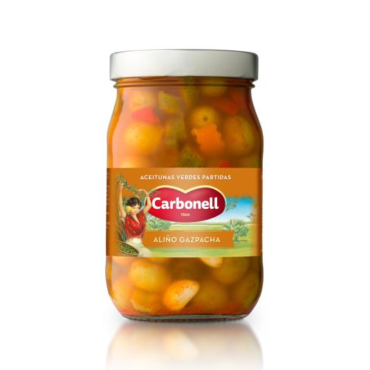 ACEITUNAS ESTILO GAZPACHA, 450G CARBONELL