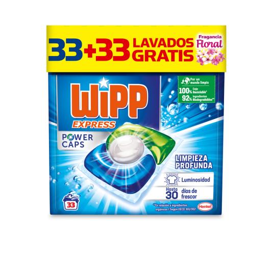 DETERGENTE EN CAPSULAS POWER CAPS, 33+33 WIPP EXPRESS