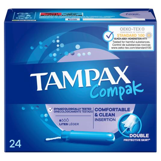 TAMPONES CON APLICADOR COMPAK LITES,18UD TAMPAX