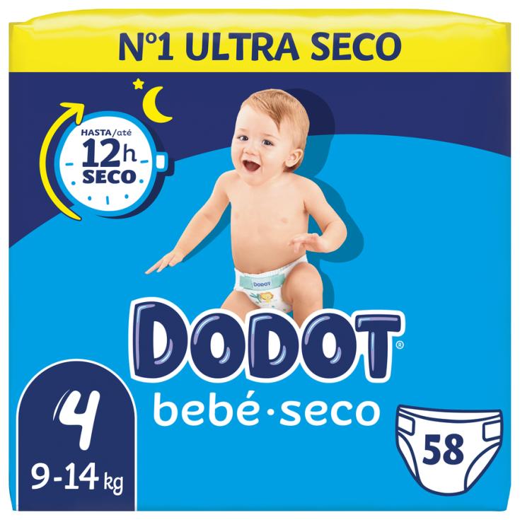 PAÑAL BEBE SECO TALLA 4, (9-14KG ), 58UD DODOT