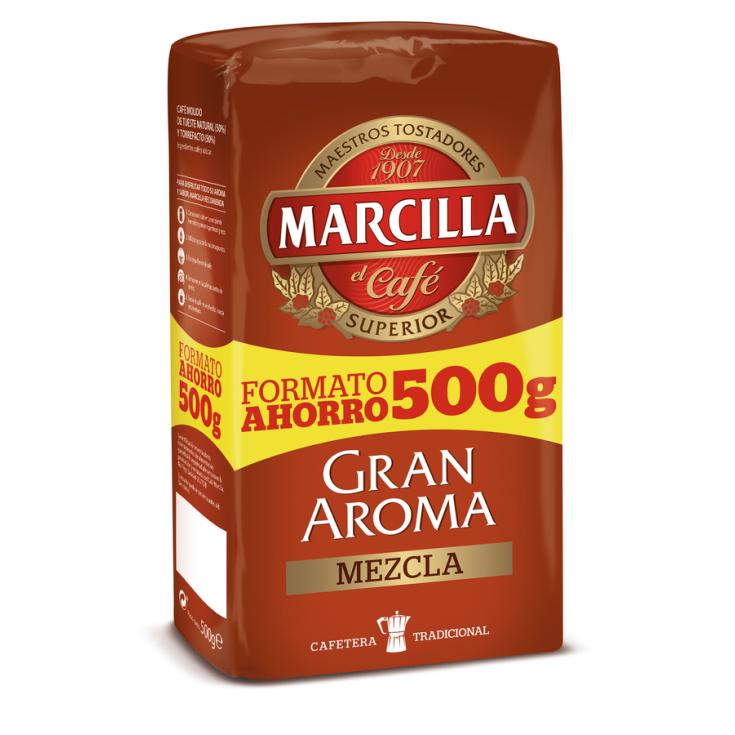 CAFE MOLIDO MEZCLA GRAN AROMA, 500G MARCILLA