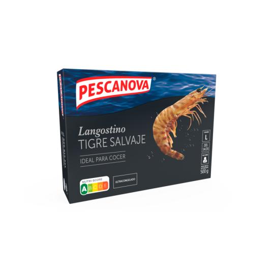 LANGOSTINO TIGRE CRUDO PELADO 15/20, 500G PESCANOVA