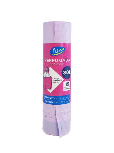 BOLSA BASURA PERFUMADA LILA 30L, 15 UD FLISS