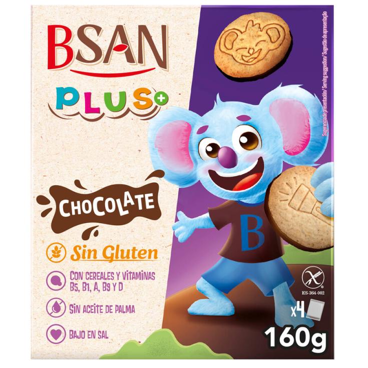 GALLETAS PLUS+ CHOCO , 160GR B-SAN