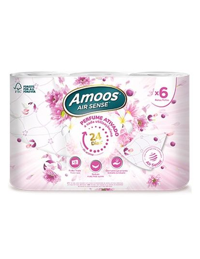 PAPEL HIGIENICO PERFUMADO AIR SENSE, 3CAPAS 6 ROLL AMOOS