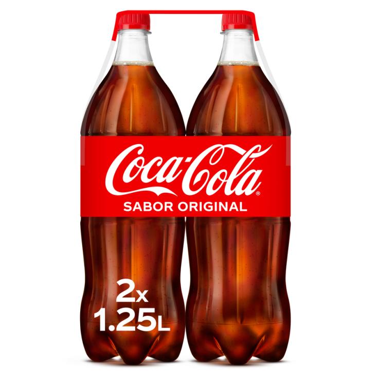 REFRESCO DE COLA REGULAR, 2X1,25L COCA COLA