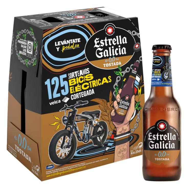 CERVEZA 0,0 NEGRA, 6X250ML ESTRELLA DE GALICIA