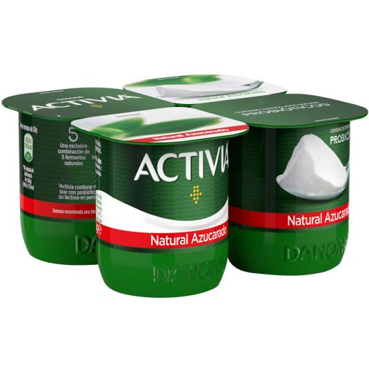 YOGUR NATURAL AZUCARADO . PACK 4X120G, 480G ACTIVIA