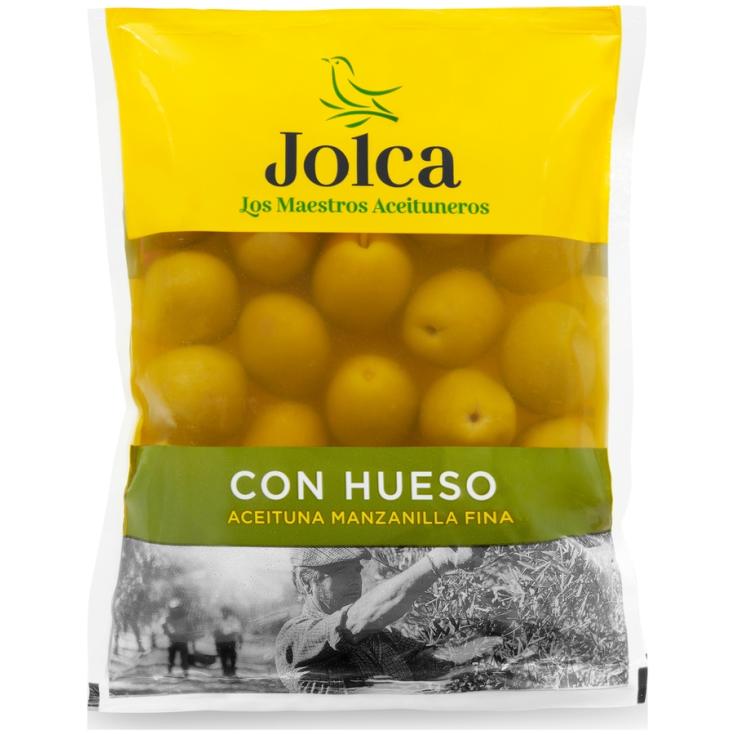 ACEITUNAS MANZANILLA CON HUESO, 100GR JOLCA