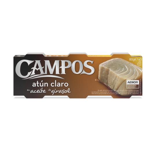 ATUN EN ACEITE GIRASOL, 3X60GR CAMPOS