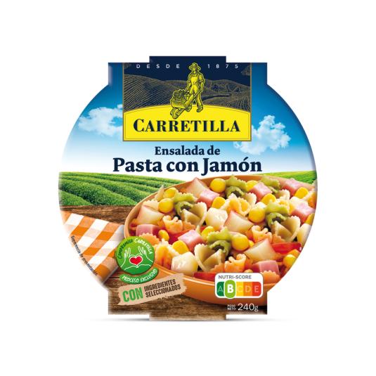 ENSALADA DE PASTA CON JAMÓN, 240GR CARRETILLA