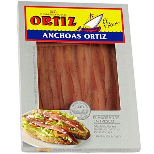 FILETES DE ANCHOA EN ACEITE OLIVA, 40G CONSERVAS ORTIZ