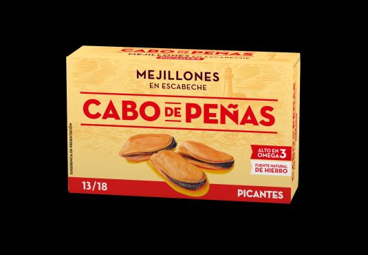 MEJILLONES SALSA PICANTE 13-18, 69GR CABO DE PEÑAS