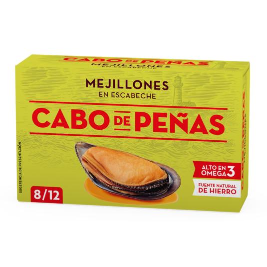 MEJILLONES ESCABECHE 8-12 PIEZAS, 69GR CABO DE PEÑAS