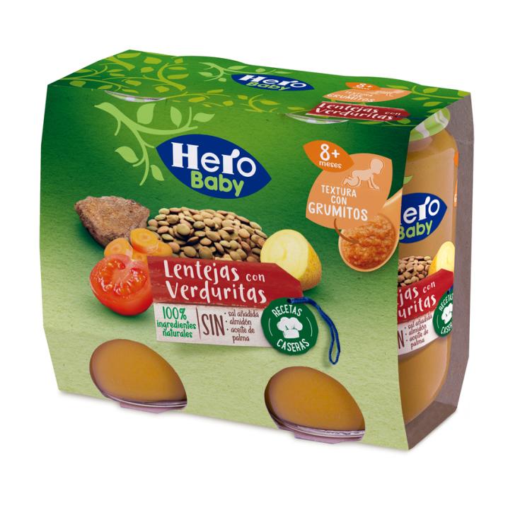 LENTEJAS CON VERDURAS, 2X190G HERO BABY