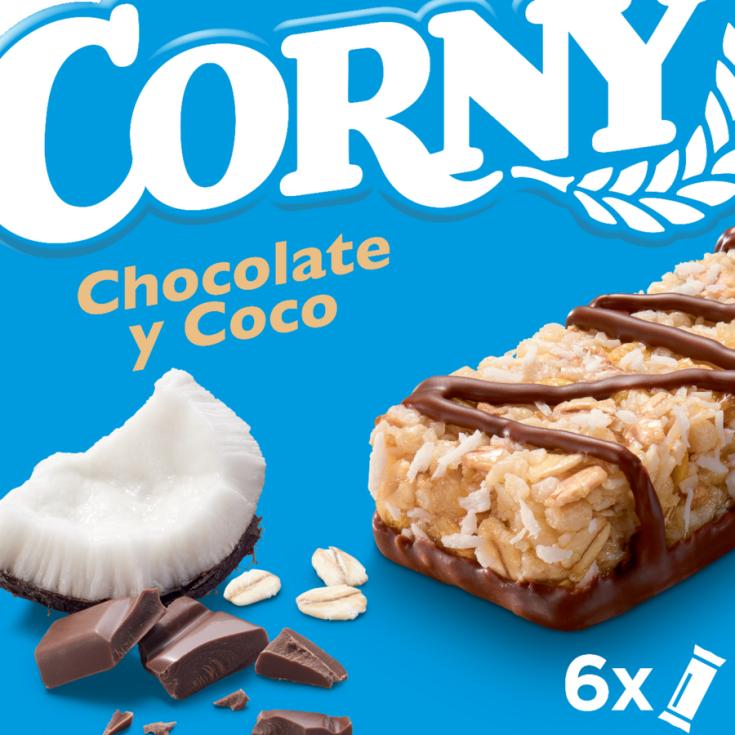 BARRITAS DE CEREALES Y COCO, 6X25GR CORNY