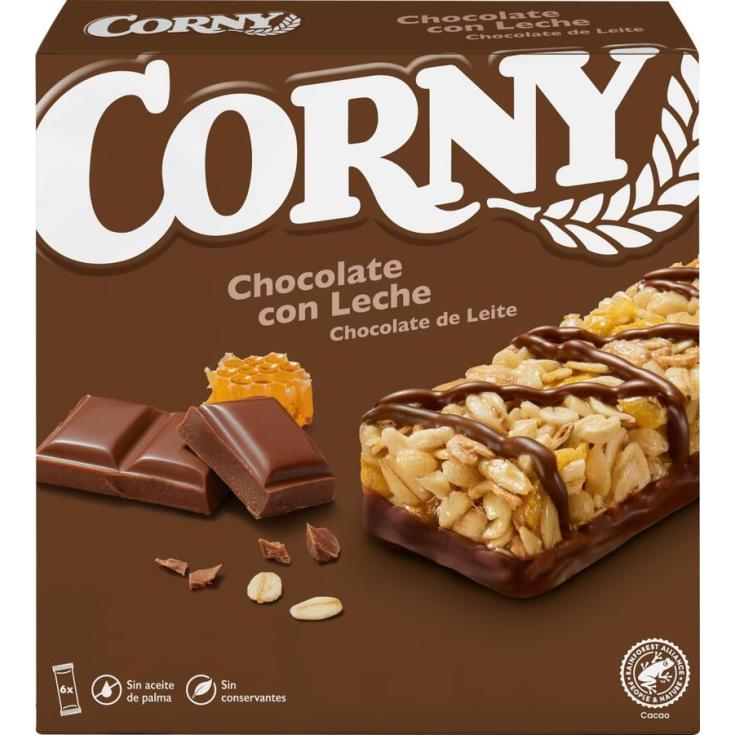 BARRITAS CEREALES Y CHOCOLATE, 6X25GR CORNY