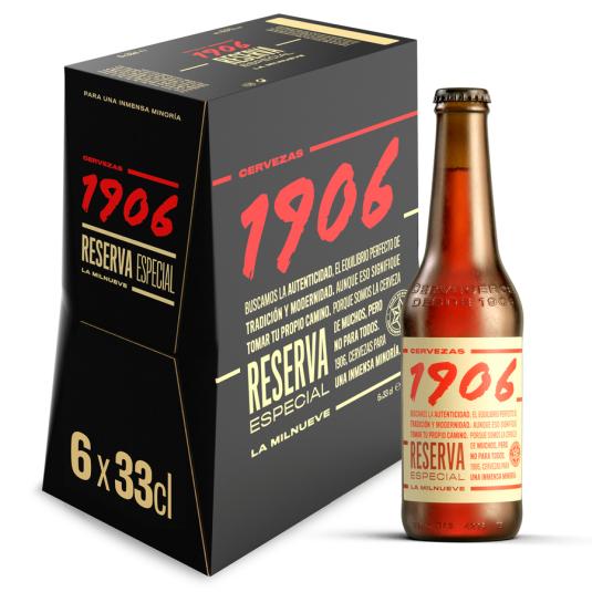 CERVEZA 1906 RESERVA, 6X250ML ESTRELLA DE GALICIA