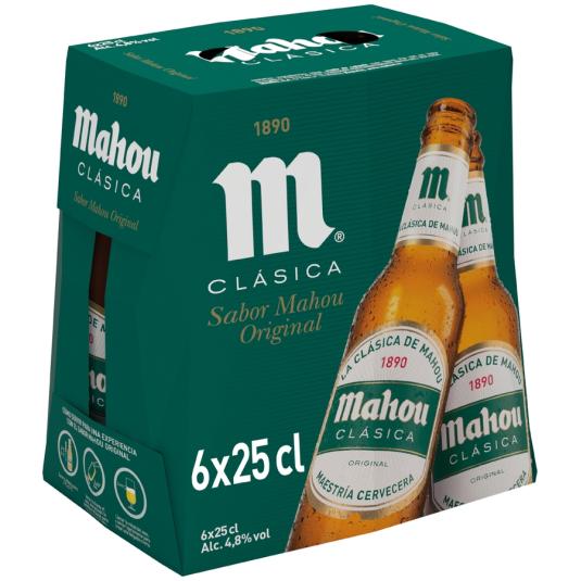 CERVEZA CLÁSICA, 6X250ML MAHOU