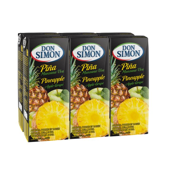 ZUMO DE PIÑA Y UVA, 6X200ML DON SIMON