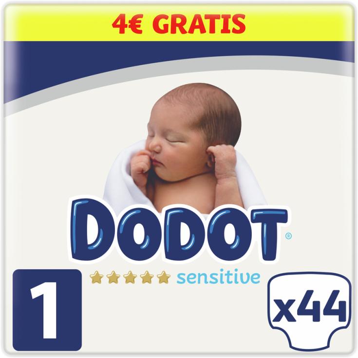 PAÑAL RECIEN NACIDO 2-5KG T1, 44UDS DODOT