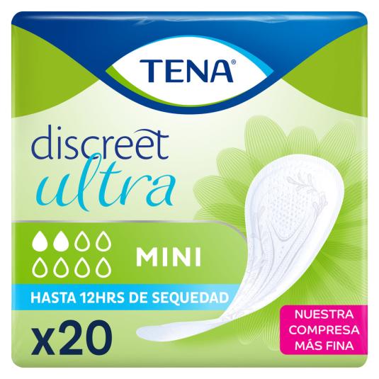 COMPRESA DE INCONTINENCIA ULTRA MINI, 20U TENA