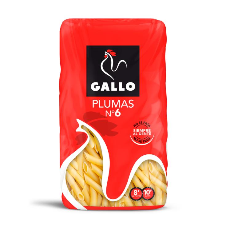 MACARRONES PLUMA 6, 450GR GALLO