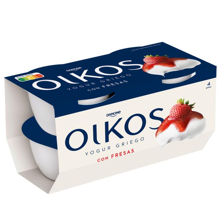 YOGUR GRIEGO CON FRESAS, 4X115G OIKOS