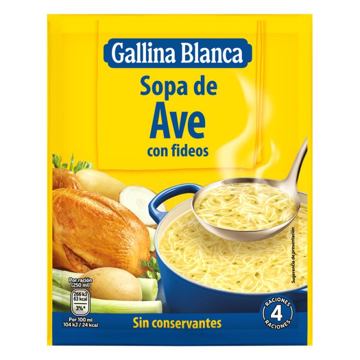 SOPA AVE CON FIDEOS, 80GR GALLINA BLANCA